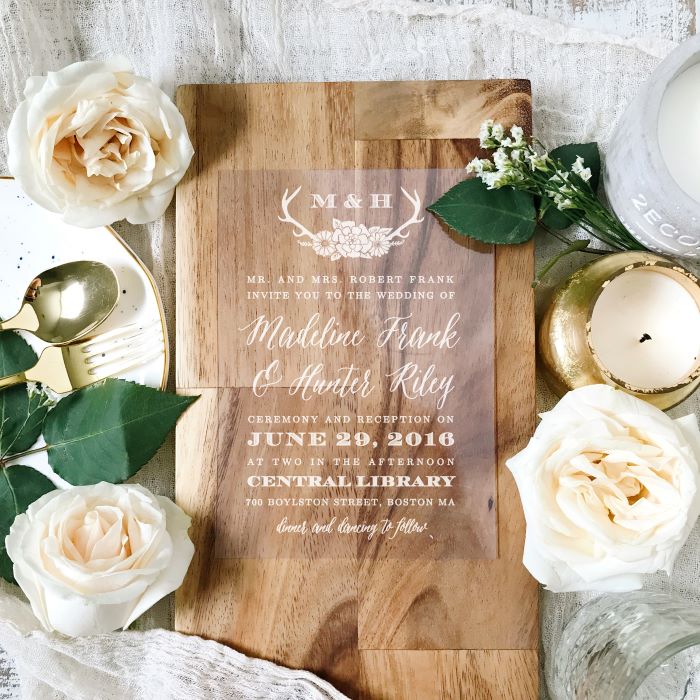 Tacoma Rustic wedding invitation idea basic invite Woodgrain