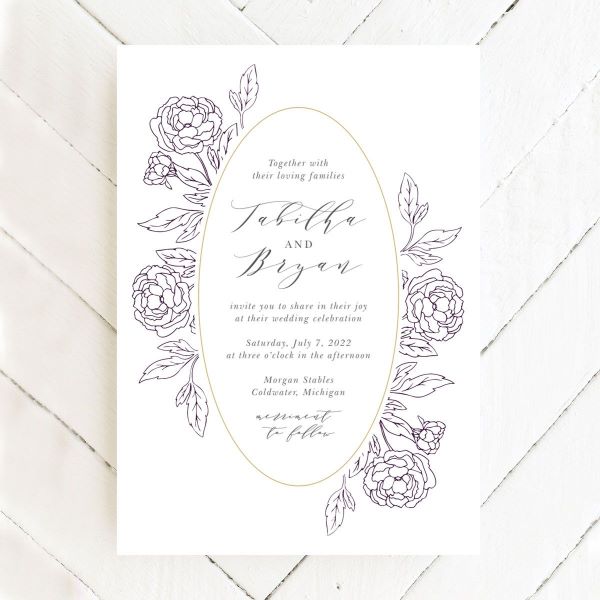 Sweet romantic wedding invitation suite stationery by Basic Invite Design