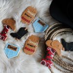 Custom rodeo-themed sugar cookies for a birthday party in Puyallup, Washington.