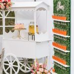 Tacoma graduation party planner drink wall and custom cart floral design outdoor tent